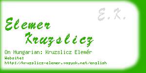 elemer kruzslicz business card