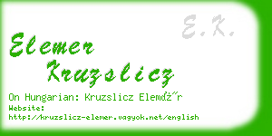 elemer kruzslicz business card